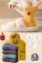 Teddy Bear Patterned Thermal Women's Towel Winter Socks Set 3 Pairs - 3