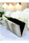 Silver Metal Handle Crystal Stone Evening Dress Bag Kına - 5