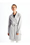 Two Mt Shop Quality Lcwaikiki Classic Gray Jacket Collar Women's Cashmere Coat
