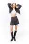 Beli Labelled Pleated Denim Skirt Anthracite - 4