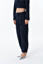 Pleat Detailed Jogger Trousers Navy Blue - 3