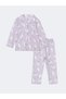 LCW baby Lilac Shirt Collar Baby Girl Pajama Set