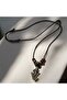 Adjustable Cotton Rope Necklace with Spearhead Zamak Metal Figure - 3