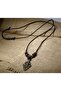Adjustable Cotton Rope Necklace with Spearhead Zamak Metal Figure - 2