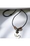 Zamak Metal Adjustable Cotton Rope Necklace with Rudder and Anchor Figures - 4