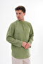 Haki̇m Collar Linen Shirt Half Buttoned Hajj and Umrah - 2