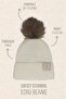 Ecru Pompom Woven Label Soft Washed Wool And Fold Women's Knitted Beret - 4
