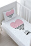 Baby Size Elastic Sheet Set - Pure Baby Series - Pink Striped Heart - 2
