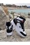 2238 White-Black, Fuspeted Orthopedic High Top Basket Sneakers - 6