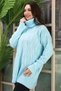 Fishing Neck Knitted Detail Oversize Knitting Tunic Sweater