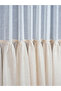 American Pleated Skirt with Ruffle Button Detail, Linen Tulle Curtain (Ecru-Mink Combination) - 4