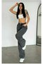 My End Game Smoked Snow Women's Casual Lycra 90's Super High Waist Casual Leg Jeans Palazzo Trousers - 5
