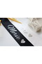 Jewelry Ribbon 6 cm Width 2 Meters 2 Pieces White and Black Color Silver Print - 6
