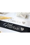 Jewelry Ribbon 6 cm Width 2 Meters 2 Pieces White and Black Color Silver Print - 5