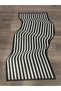 Rio Collection Black and White Wavy Pattern Asymmetrical Detailed Woven Base Modern Decorative Carpet Rio08