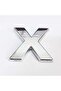 Letter X Villa Type Chrome Adhesive 9 cm Letter