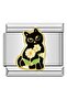 Cat Themed - Floral Cat Italian Bracelet Charm