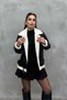 Women's White Sheepskin Black Short Biker Leather Jacket Coat - 3