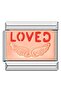 Italian Embroidered Lettering Bracelet Charm - Loved