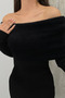 Women's Dress Long Knitwear Winter Madonna Collar Lycra Pencil Dress - 3