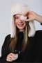 Women's Beige Pompom Fur Earmuff Plush Hat Beanie 1103 - 6