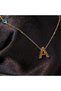 Steel Women's Necklace, Gold Color Letter Necklace with Evil Eye Beads No.137A