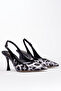 Rose Heels Gray Leopard Print Black Patent Leather Shoes - 3
