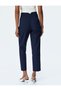 High Waist Slim Fit Cigarette Cut Fabric Pants - 4