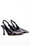 Rose Heels Gray Leopard Print Black Patent Leather Shoes - 3