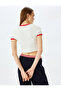 Printed Short Sleeve Crew Neck Slim Fit Crop Camisole T-Shirt - 4