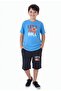 Play Ball Printed Boy's Short Sleeve Double Pocket Capri Bottom-Top Set