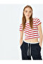 Basic Striped Crew Neck Short Sleeve Camisole Slim Fit Women's T-Shirt