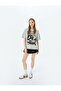 Slogan Printed Crew Neck Short Sleeve Oversize T-Shirt - 2