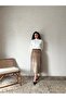 Beige Velvet Flared Skirt - 5