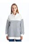 Lcw Modest Navy Blue Stand Collar Striped Women's Sweatshirt Tunic