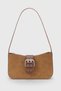 Women's Suede Brown Buckle Vintage Look Shoulder Bag 268 - 3