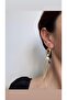 Gold Long Steel Earrings - 2
