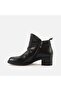 Women's Genuine Leather Rubber Sole Black Casual Boots - 2