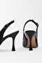 Rose Black Patent Leather Heeled Stiletto Shoes - 3