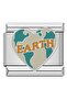World Patterned Earth Written Heart Italian Bracelet Charm