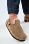 (Holly 2 Fur) Women's Genuine Leather Belted Buckle Sabo Mink Sandals - 4