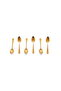 Al Saif Gallery steel tea spoon set, 6 pieces, engraved - gold