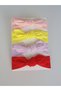 Baby Girl Bandana Buckle Set of 4, Salmon Yellow Lilac Blue Striped - 2