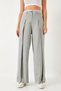 Women's Gray Wide Pleated Waist Detailed Fabric Trousers 80108 60271044