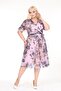 Double-Breasted Collar Plus Size Patterned Short Sleeve Summer Dress 1B-2570 - 2