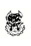 Chained Bulldog Wall Decor Quality Quality Sticker 44 X 57 cm