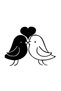 Kissing Birds Sticker A+Quality Type 2 Sticker A+Quality 20 X 15 cm Durable