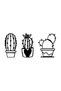 Cactus Set Sticker 20 X 10 cm