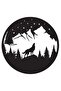 Night Gray Wolf and Mountains Wall Decor Sticker 40 X 40 cm