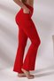 Red Women's High-Waist Shaping / Sculpting Double Pocketed Flare Bootcut Leggings - 6